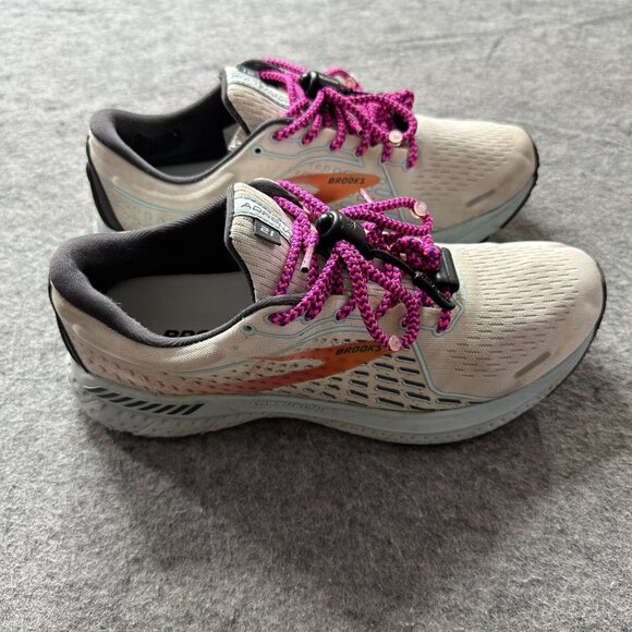 Brooks Running Shoes Women's 9.5 White Blue Orange Adrenaline GTS 21 - Picture 3 of 9